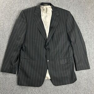 Colours Alexander‎ Julian Blazer Mens 48R Black Striped Coat Jacket Pure Wool